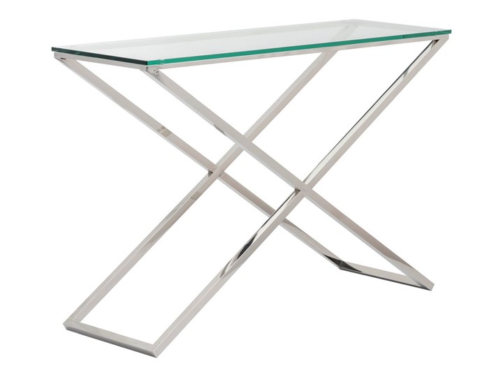 Konsola Marsil 120x40x80cm, 120 × 40 × 80 cm Styl Nowoczesny Szerokość 120 cm Głębokość 40 cm Z samym blatem Stal nierdzewna Szkło Pomieszczenie Sypialnia
