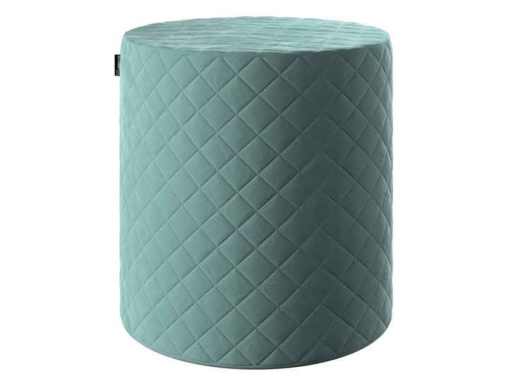 Puf Barrel pikowany, szara mięta, ø 40 wys. 40 cm, Velvet Tworzywo sztuczne Podnóżek Siedzisko Pomieszczenie Garderoba Pufa pikowana Tkanina Pomieszczenie Salon