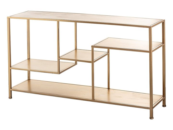 Konsola Harper Gold 140 x 36 x 82 cm, 140 x 36 x 82 cm Metal Z półką Szerokość 140 cm Głębokość 36 cm Rodzaj nóg Nogi proste Kolor Złoty