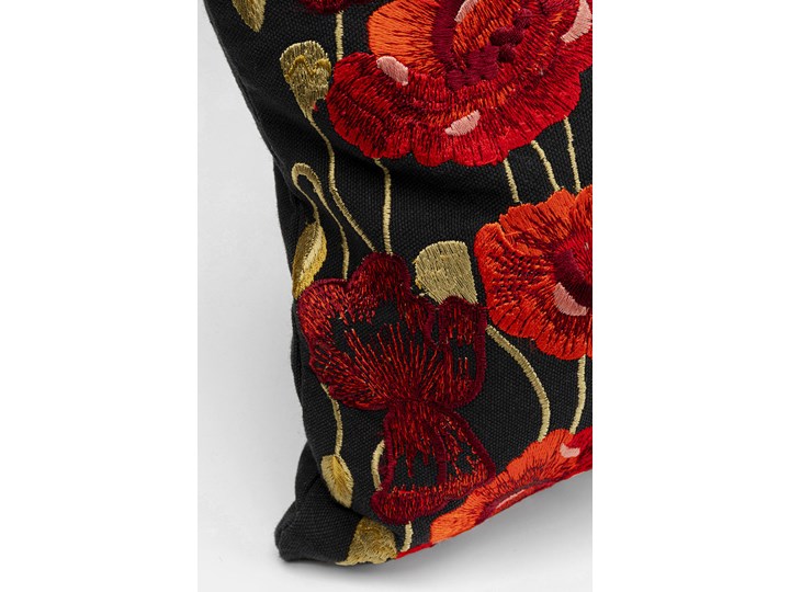 Poduszka dekoracyjna Poppy Black 50x30 cm Poszewka dekoracyjna Poliester 30x50 cm Prostokątne Bawełna Kategoria Poduszki i poszewki dekoracyjne