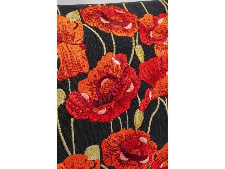Poduszka dekoracyjna Poppy Black 50x30 cm Prostokątne 30x50 cm Poliester Pomieszczenie Sypialnia Poszewka dekoracyjna Bawełna Kategoria Poduszki i poszewki dekoracyjne
