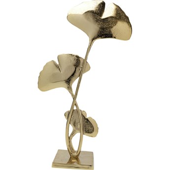 Figurka dekoracyjna aluminiowa złota liście miłorzębu 35x17 cm