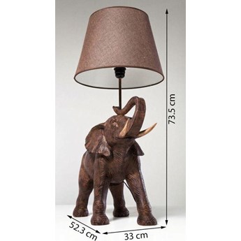 Lampa stołowa Elephant Safari 52x74 cm brązowa