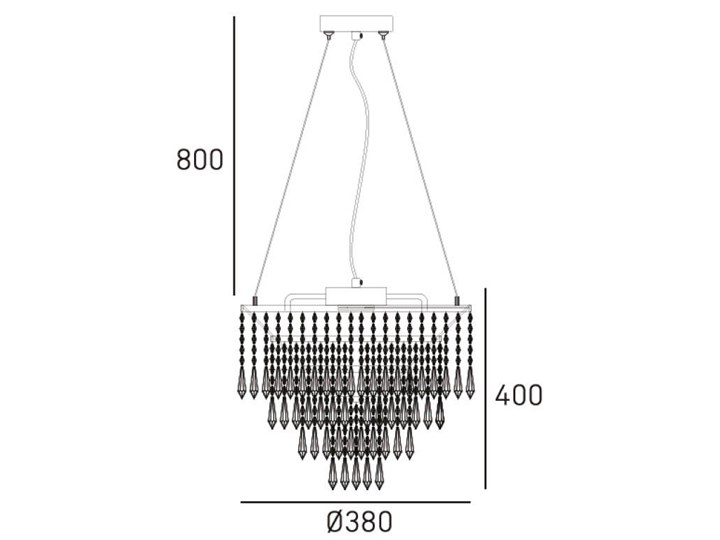 Żyrandol kryształowy Porto 38×120 cm Cosmo Light Szkło Lampa z kryształkami Kolor Srebrny Metal Styl Klasyczny