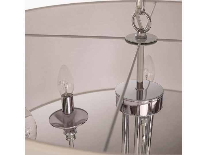 Żyrandol Abu Dhabi Silver White 60×130 cm Cosmo Light Pomieszczenie Sypialnia Lampa z abażurem Chrom Funkcje Brak dodatkowych funkcji