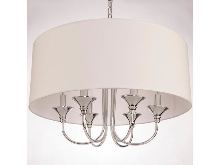 Żyrandol Abu Dhabi Silver White 60×130 cm Cosmo Light Chrom Lampa z abażurem Pomieszczenie Jadalnia