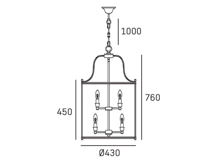 Lampa wisząca New York Silver 43×176 cm Cosmo Light Chrom Lampa z kloszem Metal Szkło Kolor Srebrny