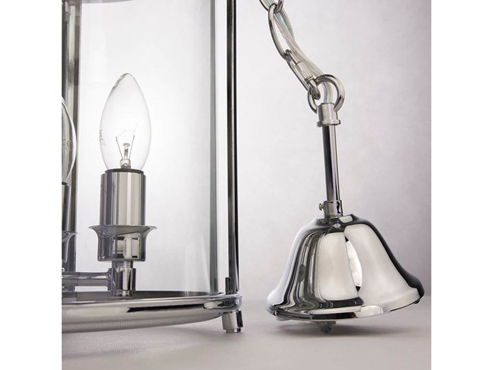 Lampa wisząca New York Silver 27×148 cm Cosmo Light Metal Szkło Lampa z kloszem Styl Vintage