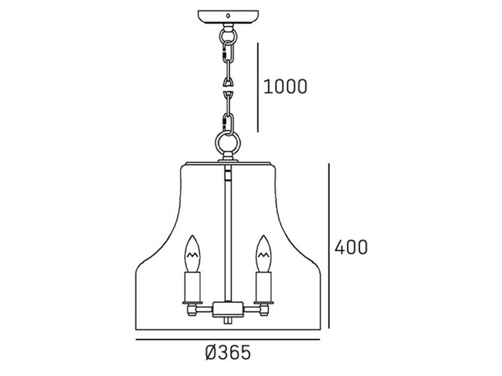 Lampa wiszaca Cosmo Light Prague 4L 36,5x140cm Metal Szkło Kategoria Lampy wiszące Lampa z kloszem Chrom Pomieszczenie Salon