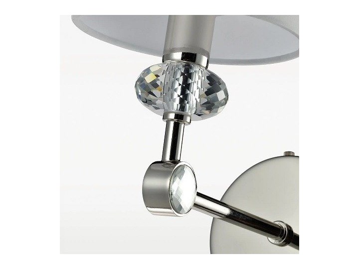 Kinkiet Doha Silver White 25x30cm Cosmo Light Tkanina Metal Kinkiet z abażurem Kinkiet dekoracyjny Szkło Kategoria Lampy ścienne 