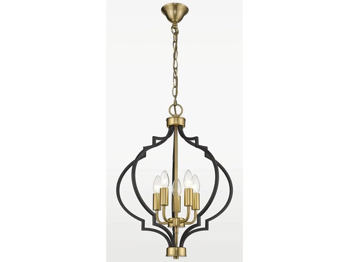 Lampa wisząca Nashville Black/Gold 45x57cm Cosmo Light Metal Pomieszczenie Sypialnia Lampa inspirowana Ilość źródeł światła 5 źródeł