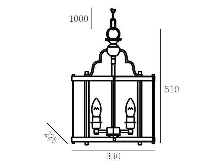 Lampa wisząca New York 3L 33x22x51cm Cosmo Light Metal Szkło Lampa z kloszem Kategoria Lampy wiszące