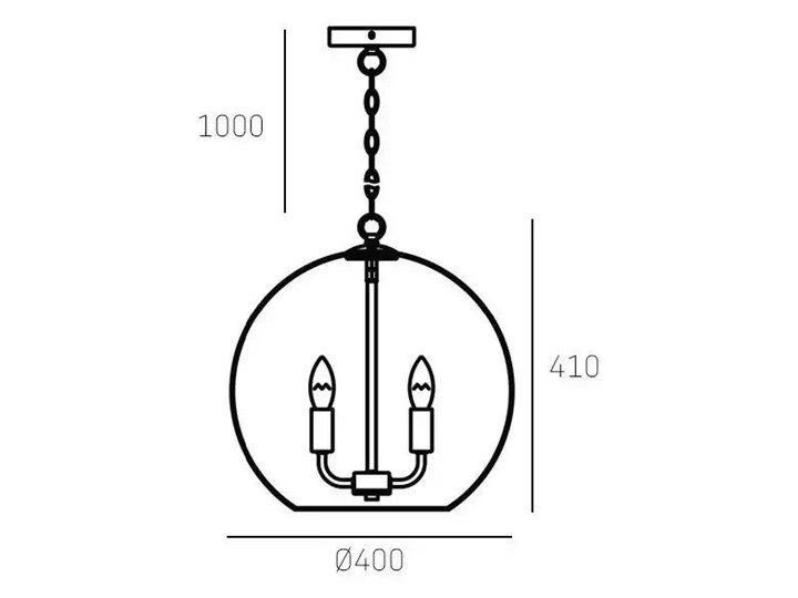 Lampa wisząca Prague Ball 4L 40x41cm Cosmo Light Szkło Pomieszczenie Salon Metal Chrom Lampa kula Kolor Srebrny