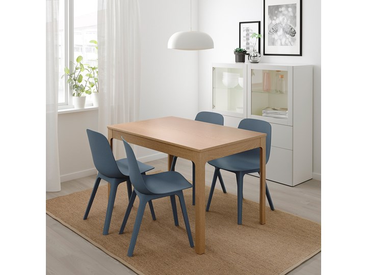 IKEA EKEDALEN / ODGER Stół i 4 krzesła, dąb/niebieski, 120/180 cm Pomieszczenie Jadalnia Kategoria Stoły z krzesłami
