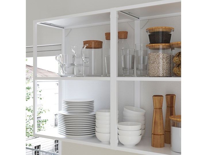 IKEA ENHET Kuchnia, biały, 203x63.5x222 cm Zestawy gotowe Kategoria Zestawy mebli kuchennych
