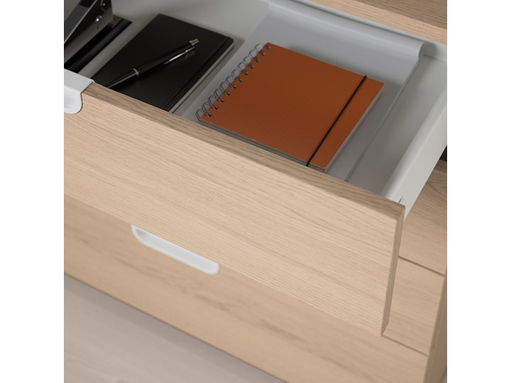 IKEA GALANT Kombinacja z szufladami, Okleina dębowa bejcowana na biało, 80x160 cm Kategoria Zestawy mebli do sypialni