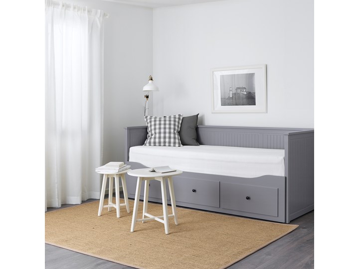 HEMNES Leżanka z 3 szufladami, 2 materace Podwójne Kolor Szary Kategoria Łóżka dla dzieci
