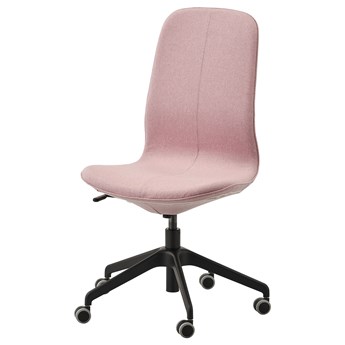 IKEA LÅNGFJÄLL Krzesło konferencyjne, Gunnared jasny różowy/czarny, Przetestowano dla: 110 kg