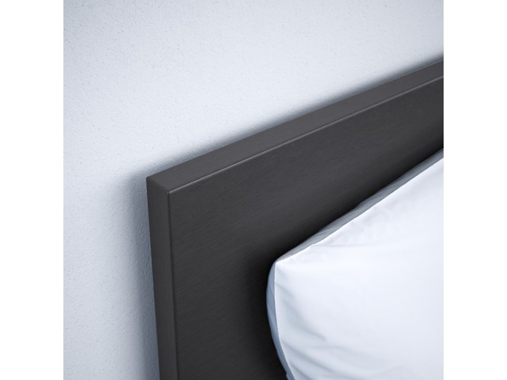 IKEA MALM Rama łóżka z 2 pojemnikami, Czarnobrąz, 140x200 cm Łóżko drewniane Drewno Kolor Czarny