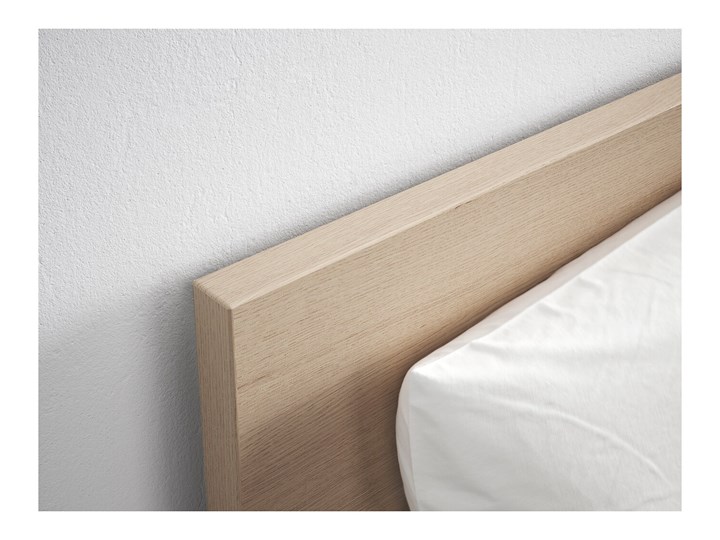 IKEA MALM Rama łóżka z 2 pojemnikami, Okleina dębowa bejcowana na biało, 90x200 cm Drewno Łóżko drewniane Liczba miejsc Jednoosobowe