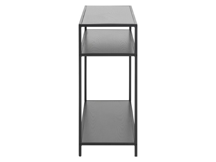 Konsola Seaford z półkami 100x35 cm czarna Szerokość 100 cm Metal Kolor Biały