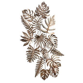 NIEŁAD NATURY III dekoracja ścienna metalowa z tropikalnymi liśćmi, 100x53 cm