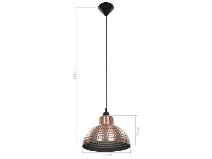 Komplet dwóch metalowych lamp wiszących - EX16-Tores Lampa z kloszem Styl Industrialny Kolor Brązowy