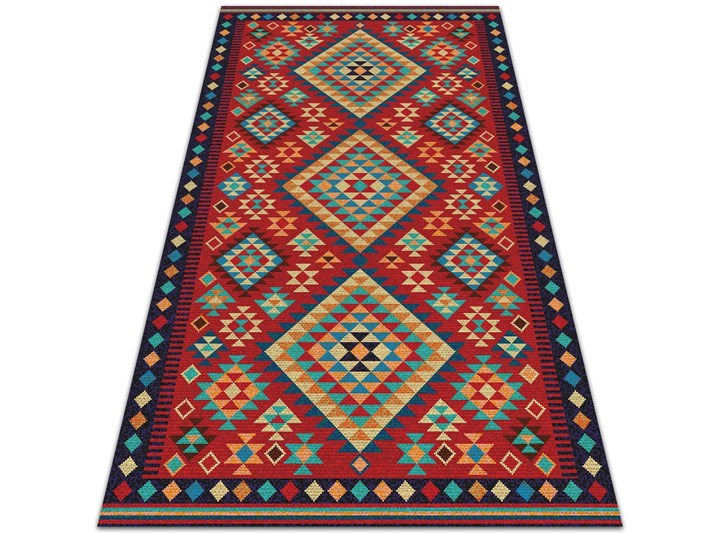 Piękny dywan zewnętrzny Kolorowe trójkąty retro Dywany Prostokątny 80x120 cm 60x90 cm Kolor Czerwony Winyl Kategoria Dywany
