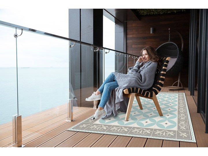 Dywan na taras do ogrodu na balkon Kafelki i koła Winyl 60x90 cm Prostokątny Dywany 80x120 cm Pomieszczenie Balkon i taras