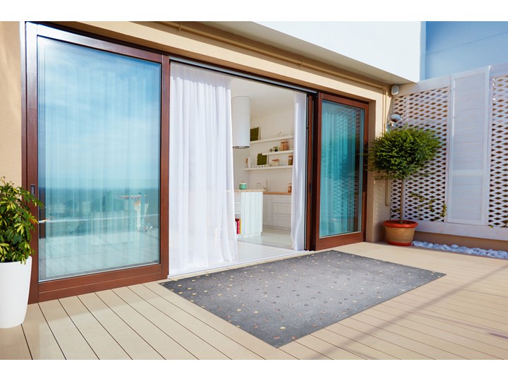 Dywan zewnętrzny tarasowy wzór Złote kropki 80x120 cm Prostokątny Dywany Winyl 60x90 cm Pomieszczenie Balkon i taras