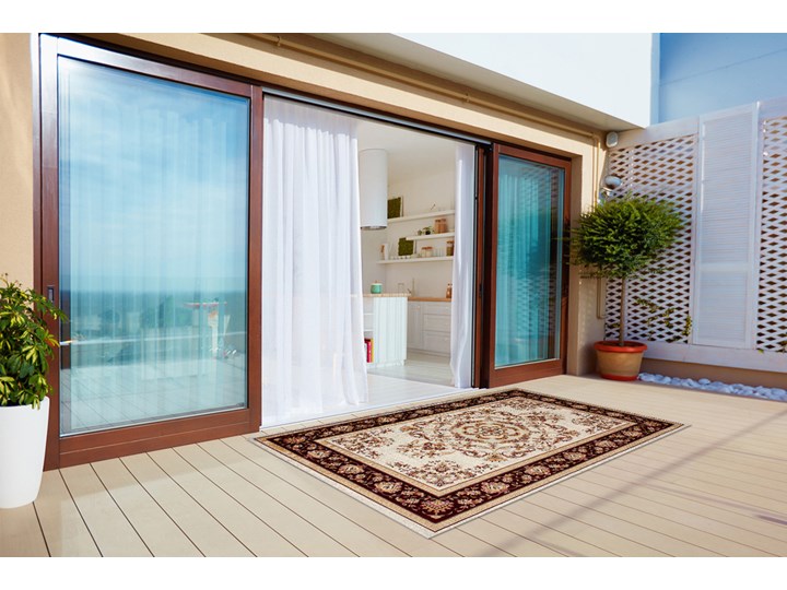 Dywan na taras do ogrodu na balkon Klasyczny styl Prostokątny Dywany Winyl 60x90 cm 80x120 cm Kolor Bordowy