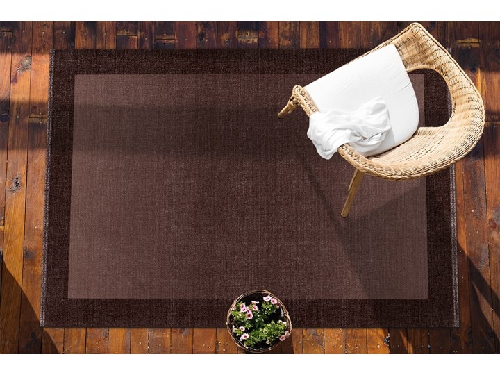 Dywan zewnętrzny tarasowy wzór Brązowa rama Prostokątny 60x90 cm 80x120 cm Dywany Winyl Pomieszczenie Przedpokój