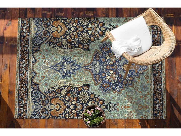Dywan ogrodowy wzór Piękne tureckie detale Dywany 80x120 cm Winyl Prostokątny 60x90 cm Pomieszczenie Przedpokój Kolor Miętowy