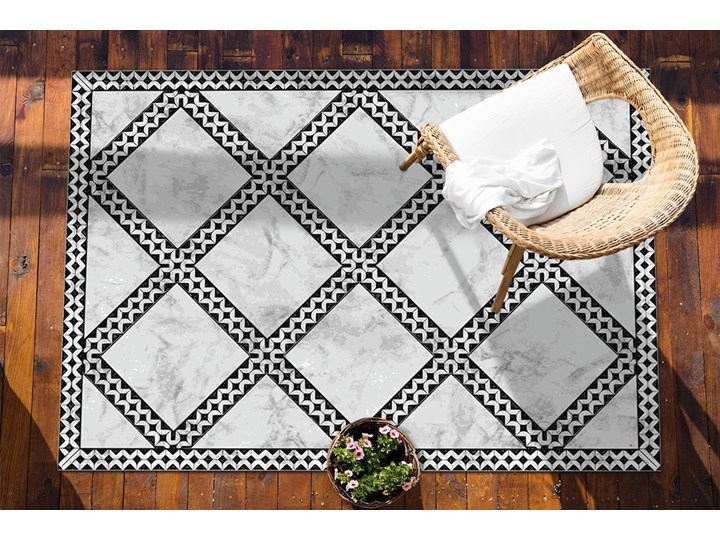 Nowoczesny dywan na balkon wzór Marmur wzorek 60x90 cm 80x120 cm Pomieszczenie Balkon i taras Dywany Prostokątny Winyl Kategoria Dywany