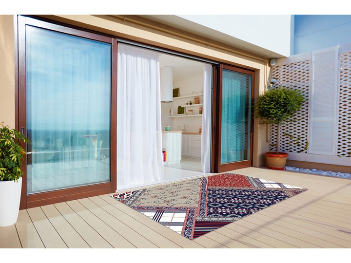 Dywan ogrodowy zewnętrzny Retro mix 60x90 cm Dywany Winyl Prostokątny 80x120 cm Kolor Wielokolorowy Pomieszczenie Balkon i taras