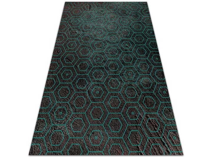 Nowoczesny dywan outdoor wzór Heksagony retro 80x120 cm Winyl Dywany 60x90 cm Prostokątny Kolor