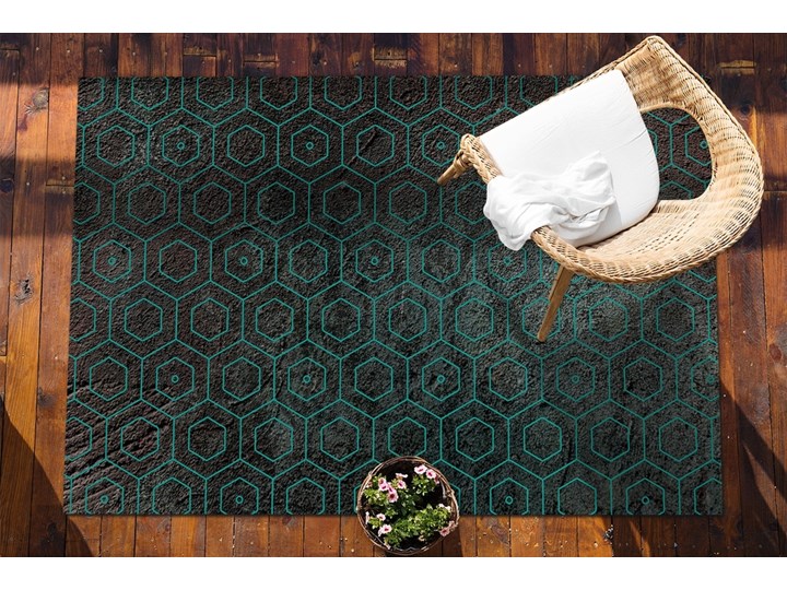 Nowoczesny dywan outdoor wzór Heksagony retro 60x90 cm Prostokątny 80x120 cm Dywany Winyl Pomieszczenie Balkon i taras