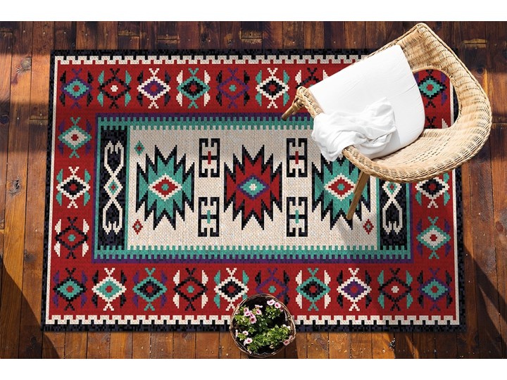 Nowoczesny dywan tarasowy Etniczne proste wzory Dywany 60x90 cm 80x120 cm Prostokątny Winyl Pomieszczenie Salon