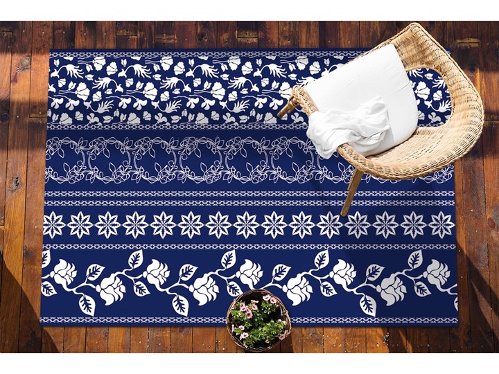 Nowoczesny dywan outdoor wzór Kwiaty szlaczek Winyl 60x90 cm 80x120 cm Prostokątny Dywany Pomieszczenie Salon Kategoria Dywany