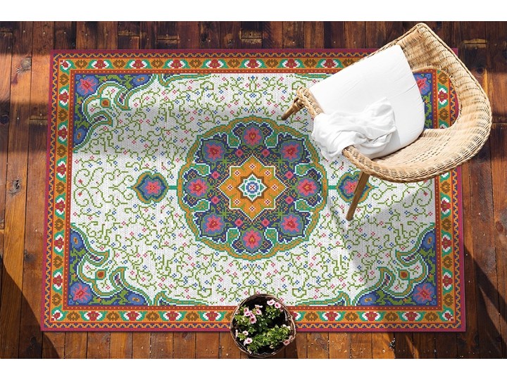 Dywan zewnętrzny tarasowy wzór Turecki szyk Winyl 80x120 cm Dywany 60x90 cm Prostokątny Pomieszczenie Balkon i taras