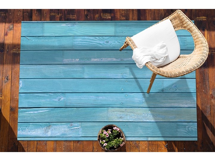 Dywan ogrodowy zewnętrzny Niebieski Dywany 60x90 cm 80x120 cm Prostokątny Winyl Pomieszczenie Balkon i taras