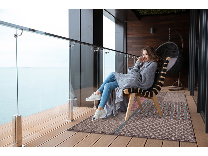 Nowoczesny dywan na balkon wzór Aztecki deseń Winyl Kolor Różowy 80x120 cm 60x90 cm Prostokątny Dywany Pomieszczenie Sypialnia