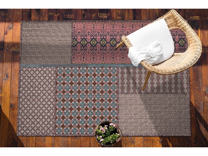 Nowoczesny dywan na balkon wzór Aztecki deseń Winyl Dywany 60x90 cm Prostokątny 80x120 cm Kolor Miętowy