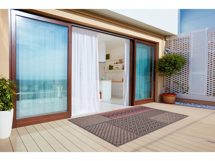 Nowoczesny dywan na balkon wzór Aztecki deseń Prostokątny 80x120 cm Winyl 60x90 cm Dywany Pomieszczenie Salon