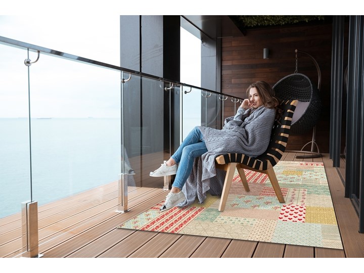 Tarasowy dywan zewnętrzny Kolorowy patchwork Winyl 80x120 cm 60x90 cm Prostokątny Dywany Pomieszczenie Salon