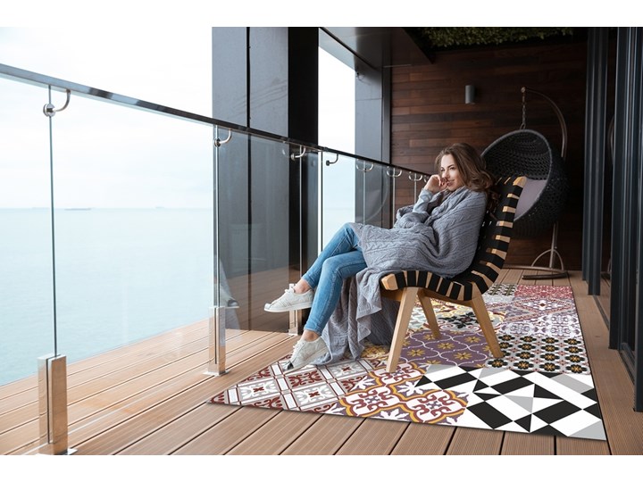 Dywan na taras do ogrodu na balkon Kafelkowy miks Dywany 80x120 cm 60x90 cm Winyl Prostokątny Kolor Wielokolorowy