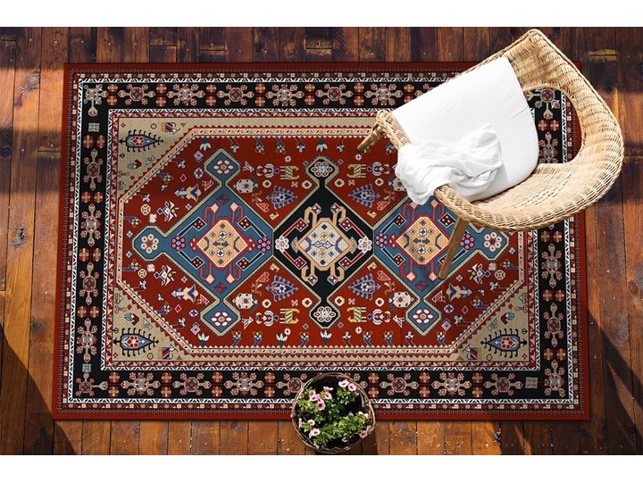 Nowoczesny dywan outdoor wzór Perska tekstura Winyl Dywany Kolor Granatowy 80x120 cm 60x90 cm Prostokątny Kolor Bordowy