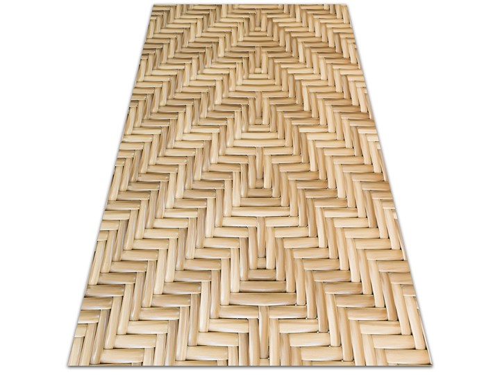 Tarasowy dywan zewnętrzny Wiklinowa tekstura Winyl 80x120 cm Dywany Prostokątny 60x90 cm Kolor Beżowy
