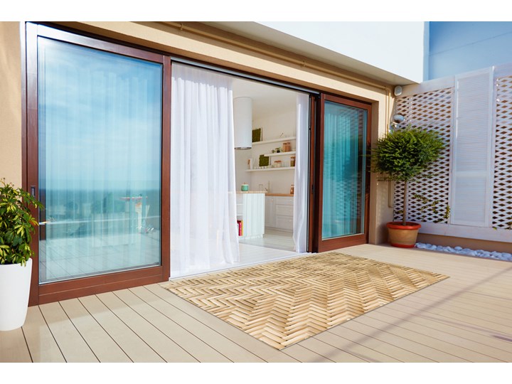 Tarasowy dywan zewnętrzny Wiklinowa tekstura 80x120 cm Winyl 60x90 cm Dywany Pomieszczenie Sypialnia Prostokątny Pomieszczenie Balkon i taras