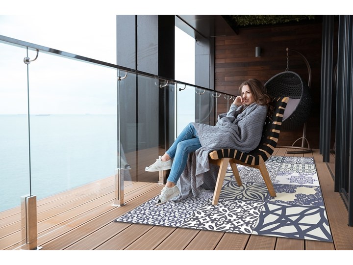 Nowoczesny dywan na balkon wzór Etniczny miks Dywany 80x120 cm Prostokątny Winyl 60x90 cm Pomieszczenie Balkon i taras